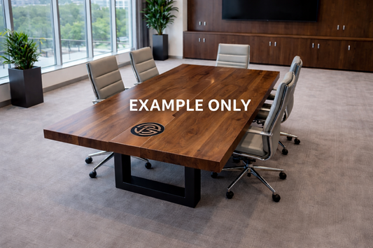 Commissioned Architectural Conference Table with Optional Custom Logo Inlay